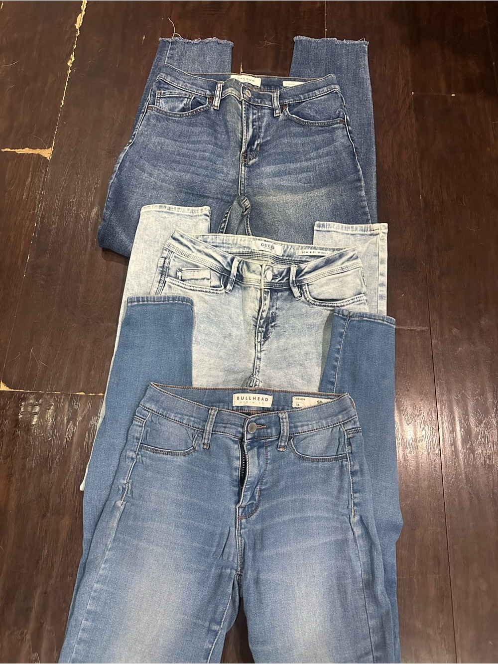 Bundle lot of 3 PacSun, Guess, Bullhead size 26 Jeans Women’s